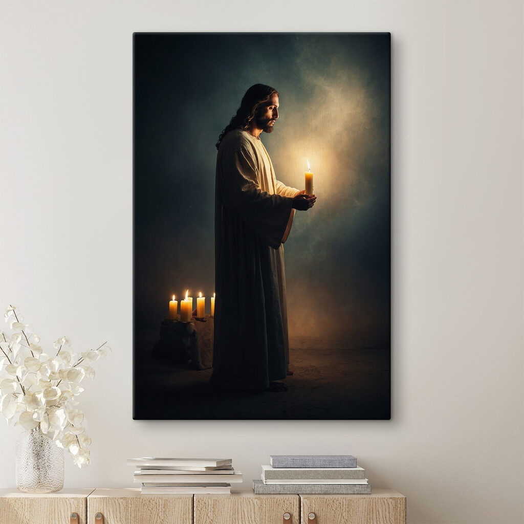Jesús sostiene una vela — interior 3