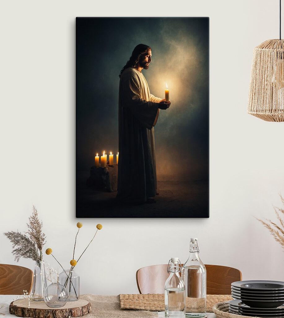 Jesús sostiene una vela — interior 1