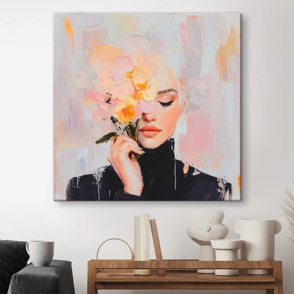 Flores junto al rostro — interior 1