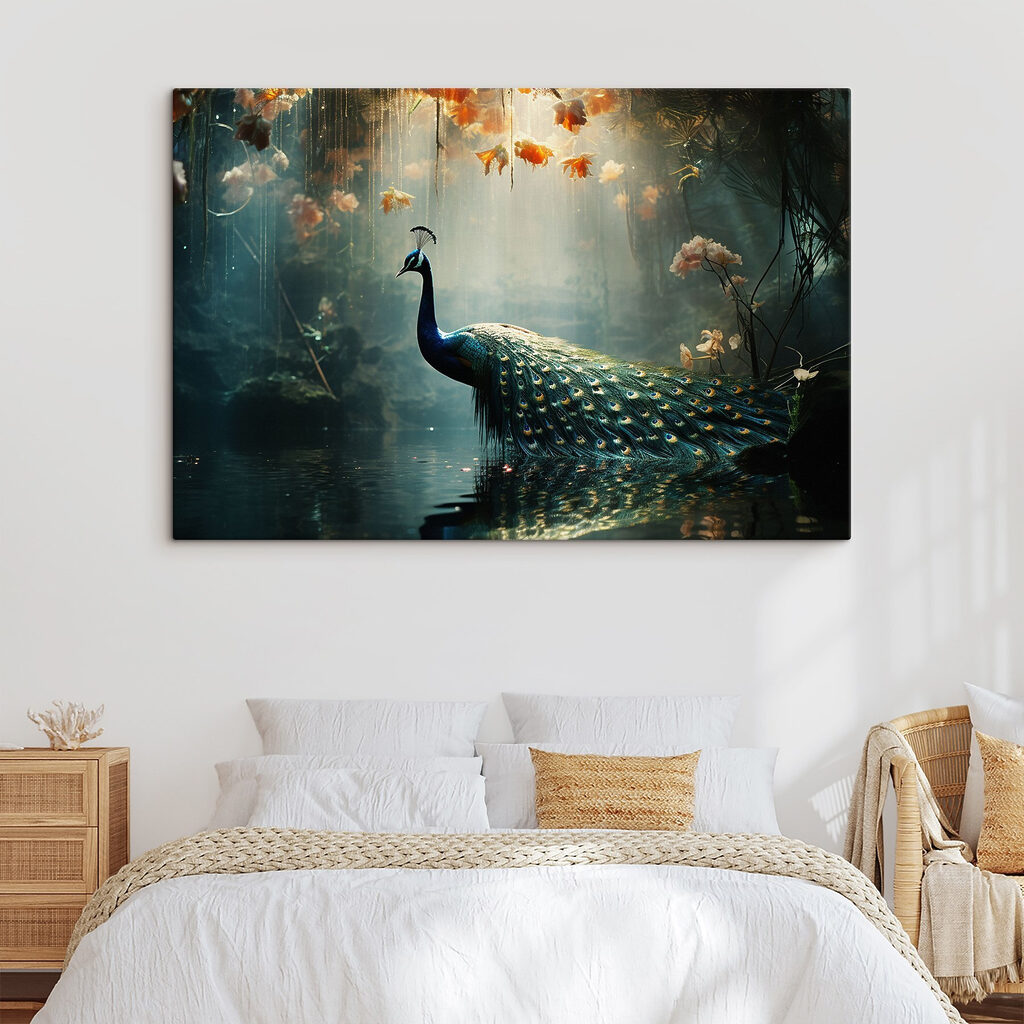 Pavo real sobre agua — interior 2