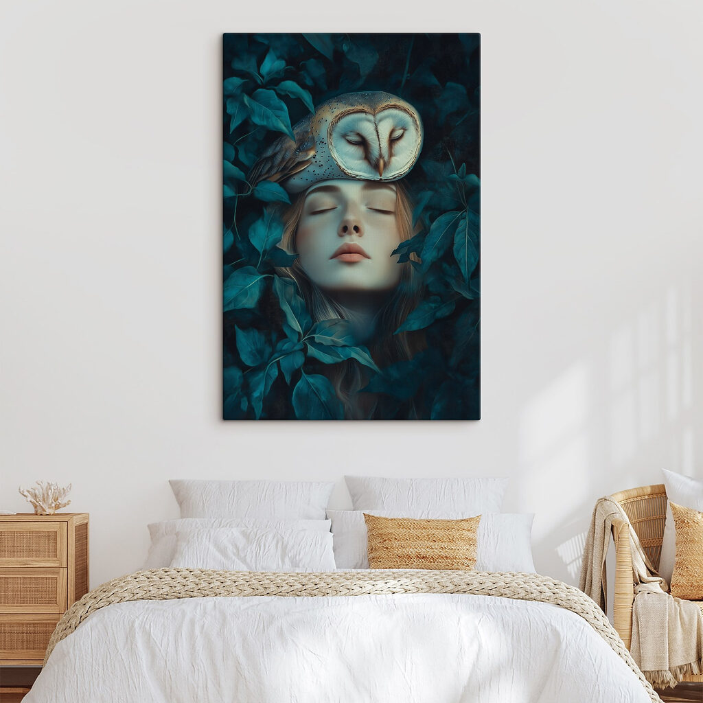 Búho sobre ojos cerrados — interior 1
