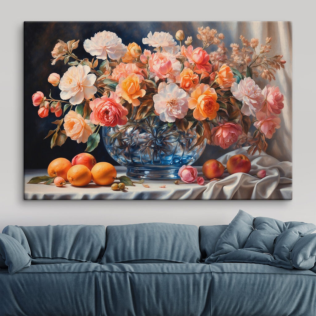 Flores sobre fruta naranja — interior 1