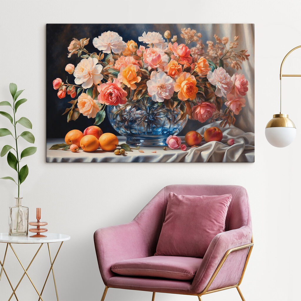 Flores sobre fruta naranja — interior 2