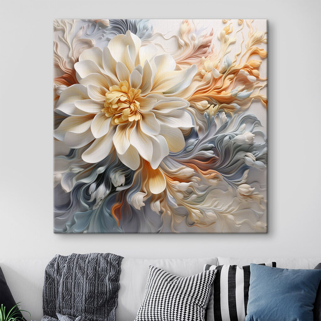 Flor crema entre volutas — interior 2