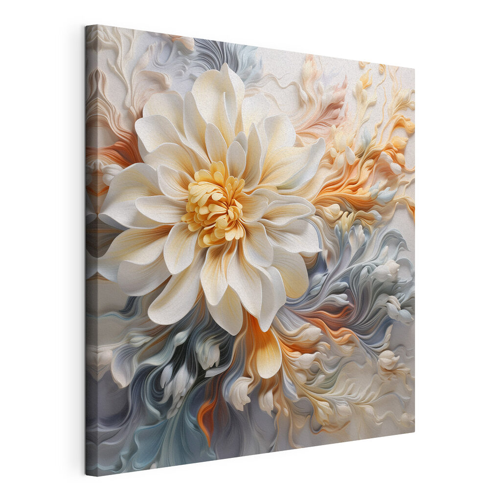 Flor crema entre volutas — vista del producto