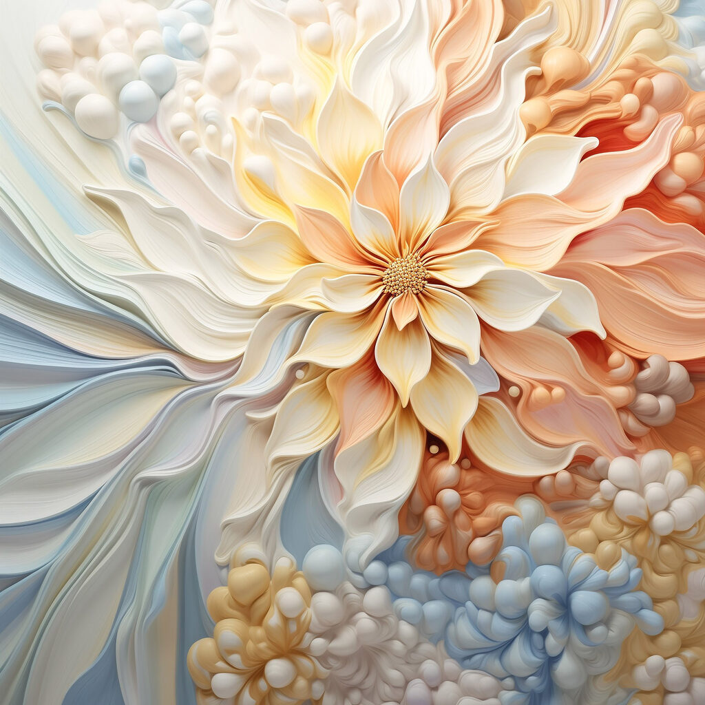 Flor en tonos pastel — diseño completo