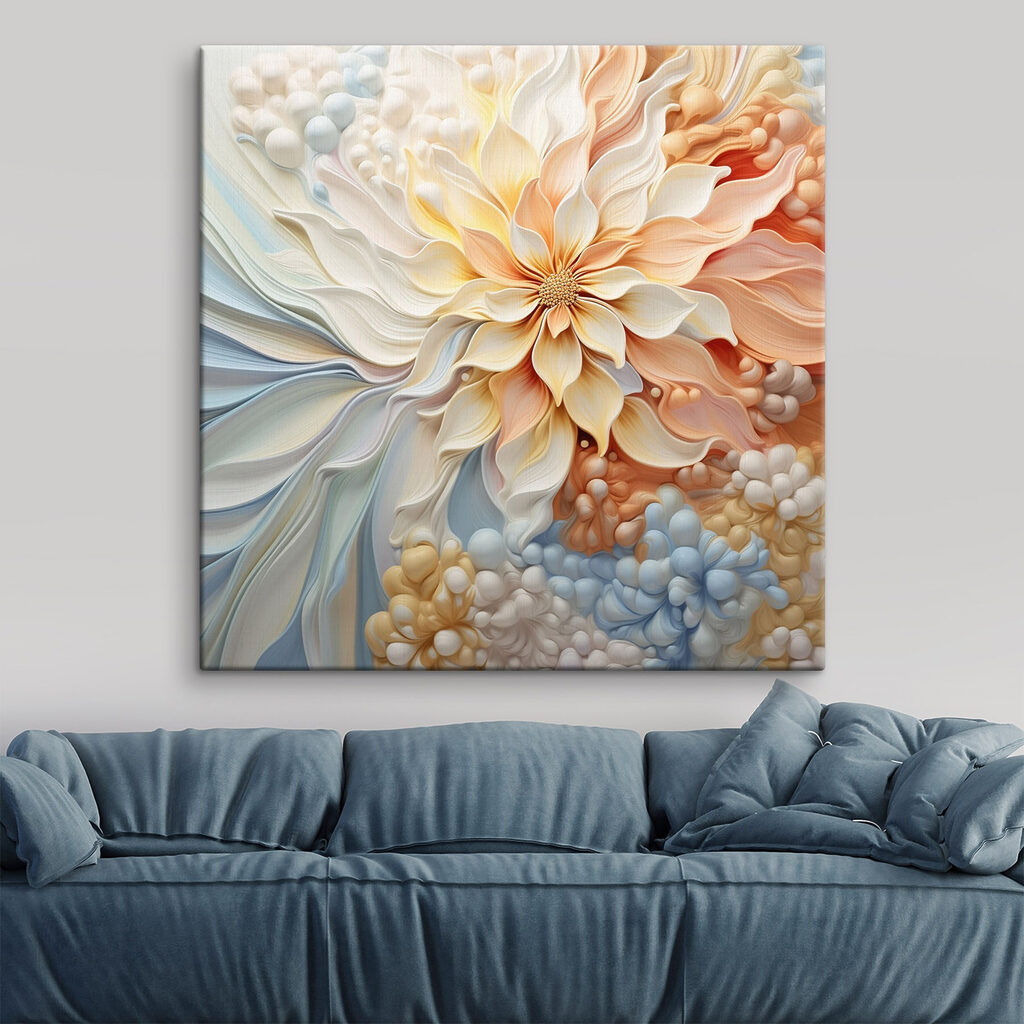 Flor en tonos pastel — interior 2