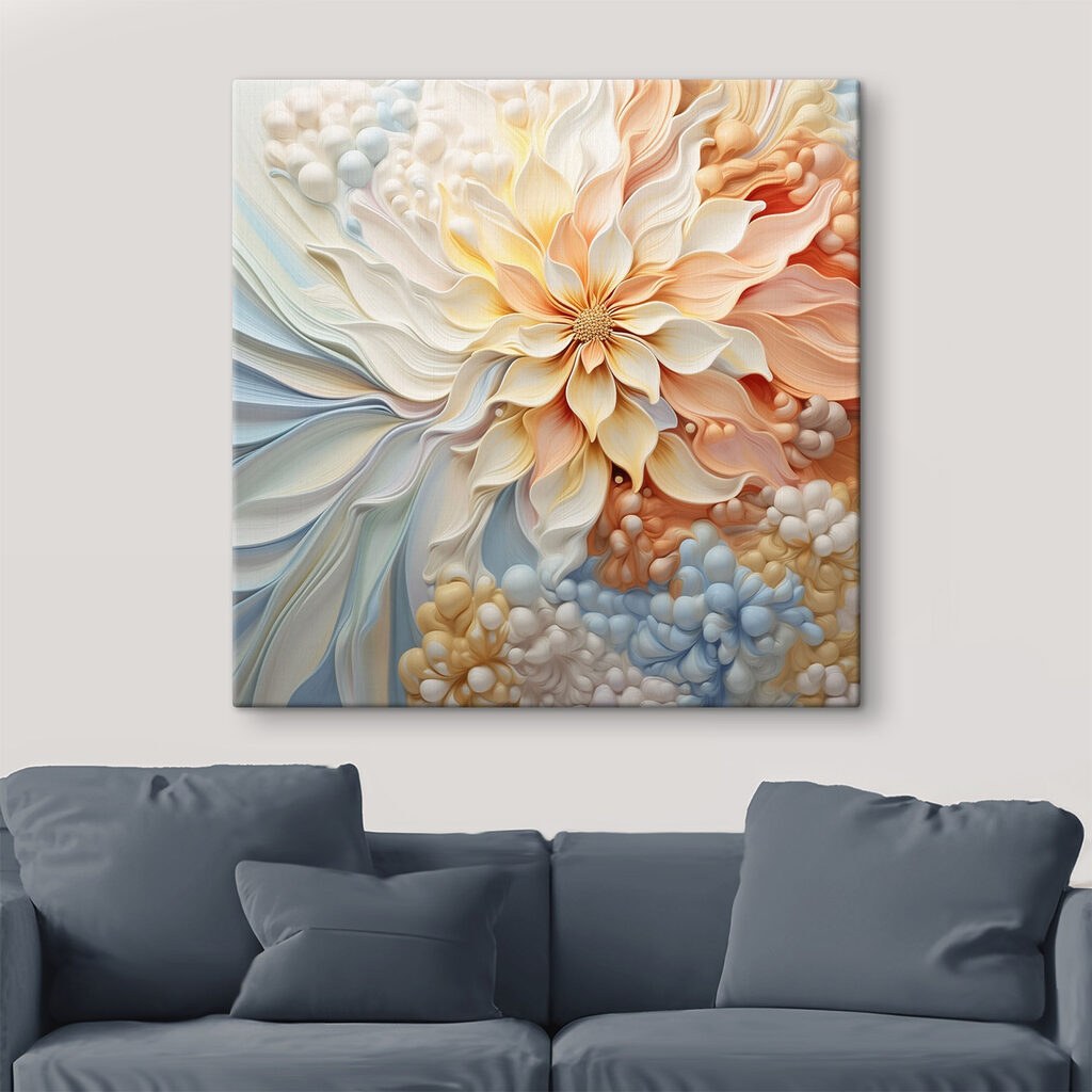 Flor en tonos pastel — interior 1