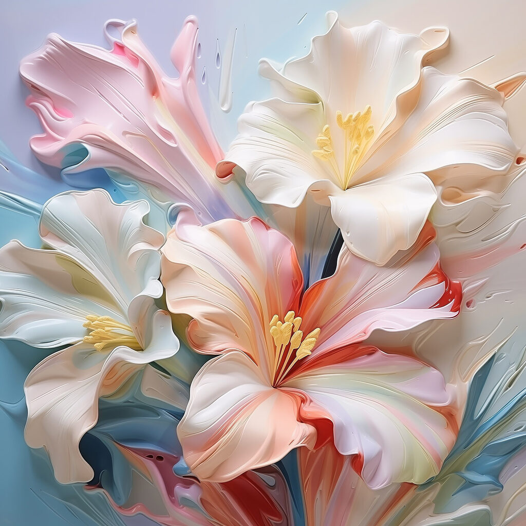 Azucenas en capas pastel — diseño completo