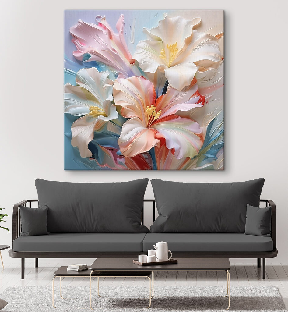 Azucenas en capas pastel — interior 1
