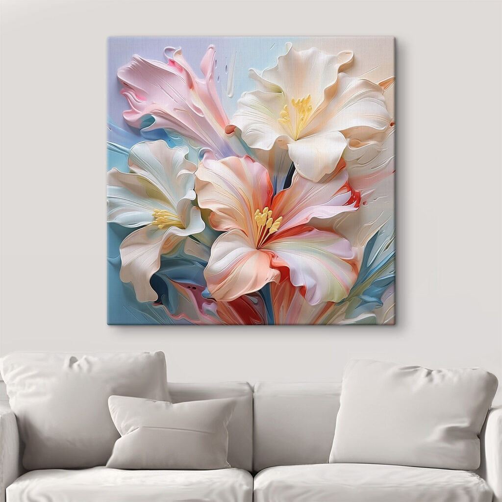 Azucenas en capas pastel — interior 2