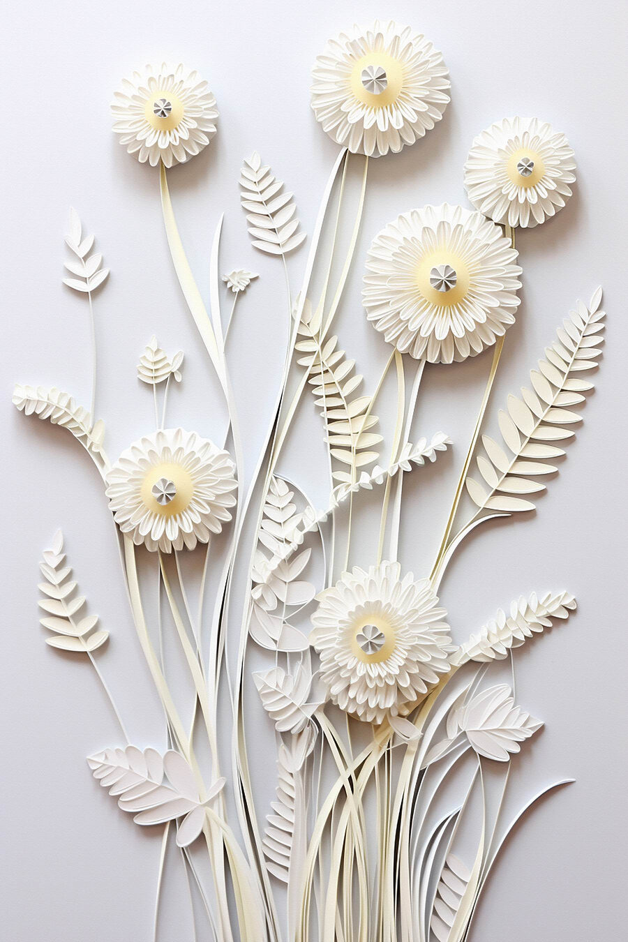 Flores silvestres en capas — diseño completo