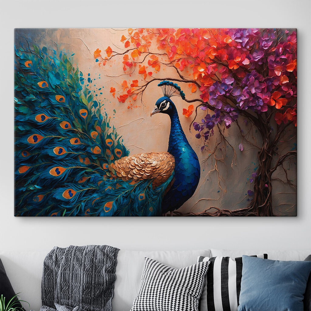 Pavo azul en ramas — interior 1