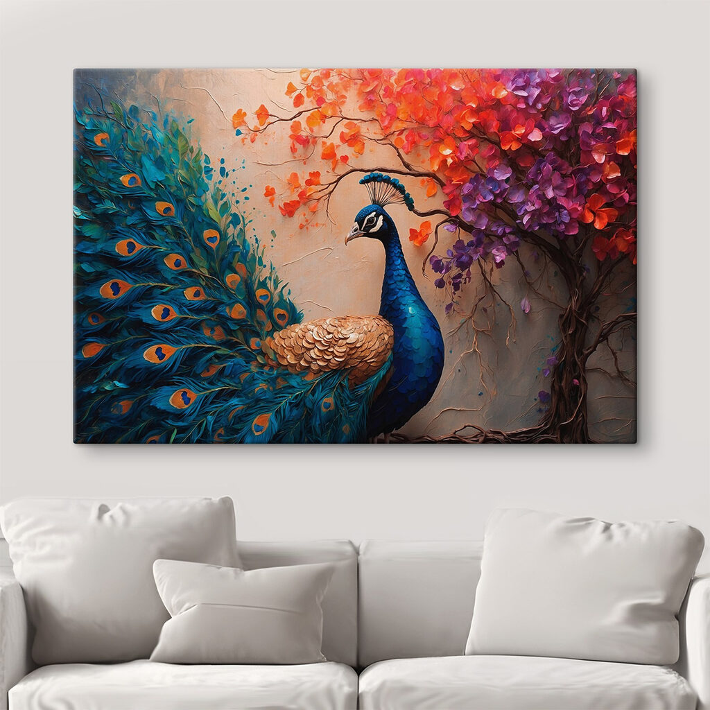 Pavo azul en ramas — interior 2