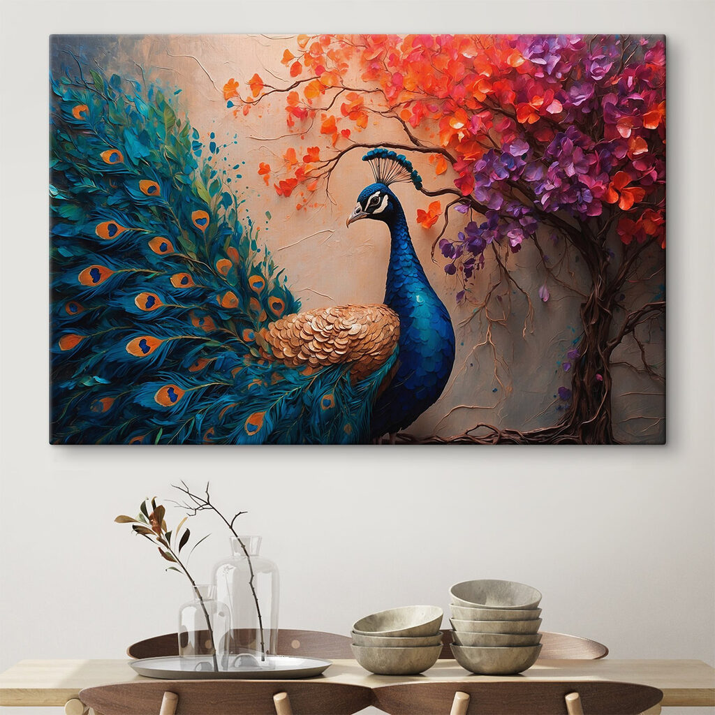 Pavo azul en ramas — interior 3