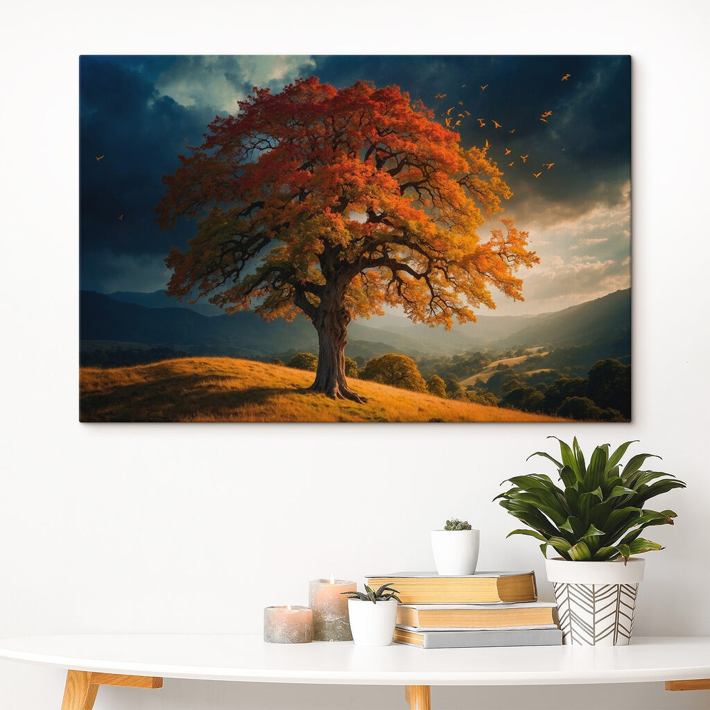Árbol otoñal bajo nubes — interior 3