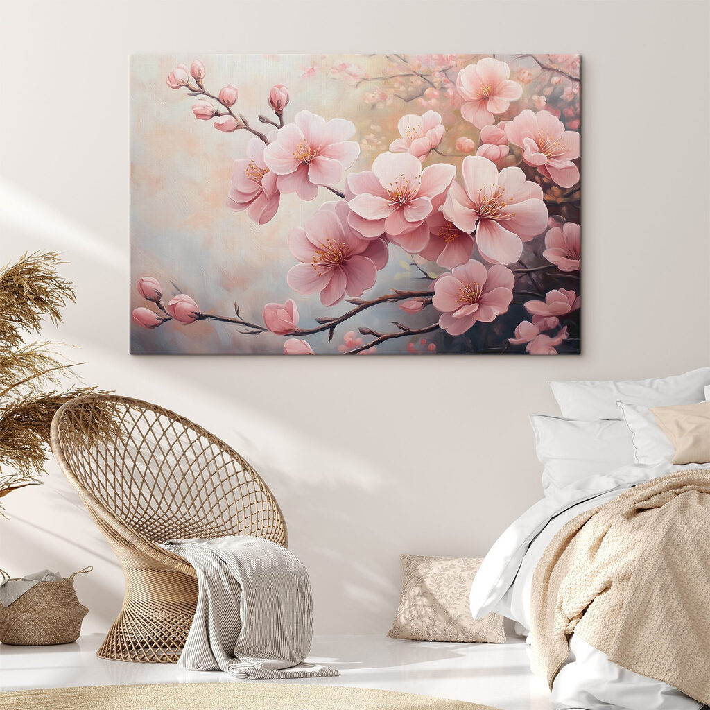 Pétalos rosas en ramas — interior 2
