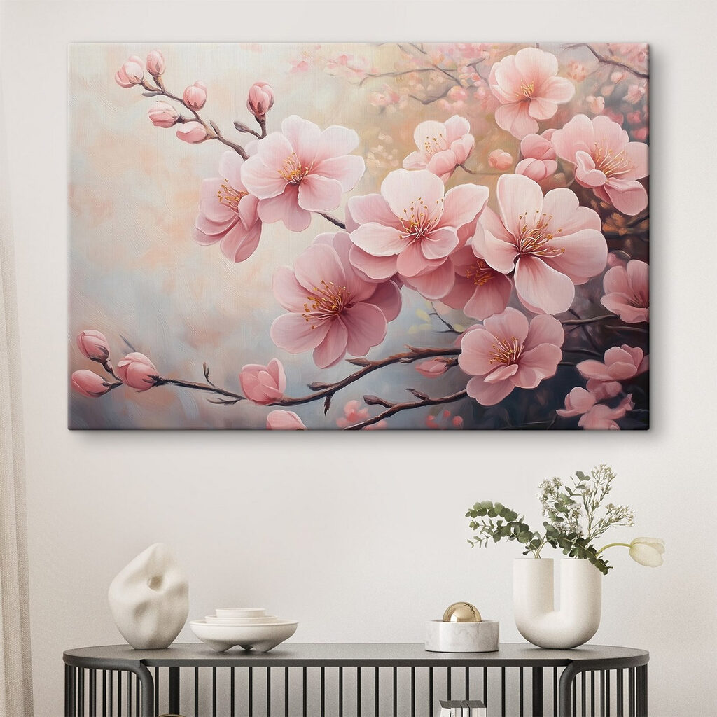 Pétalos rosas en ramas — interior 1