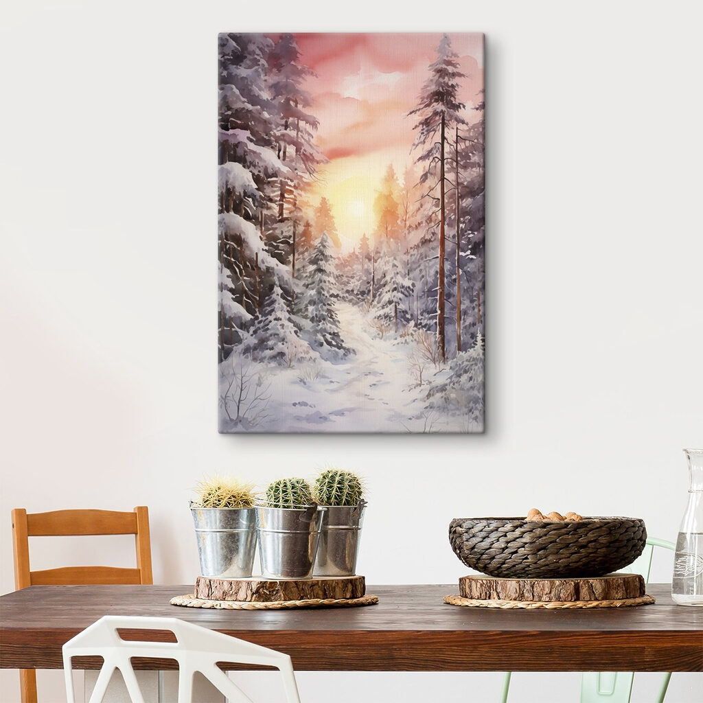 Pinos bajo cielo rosa — interior 2