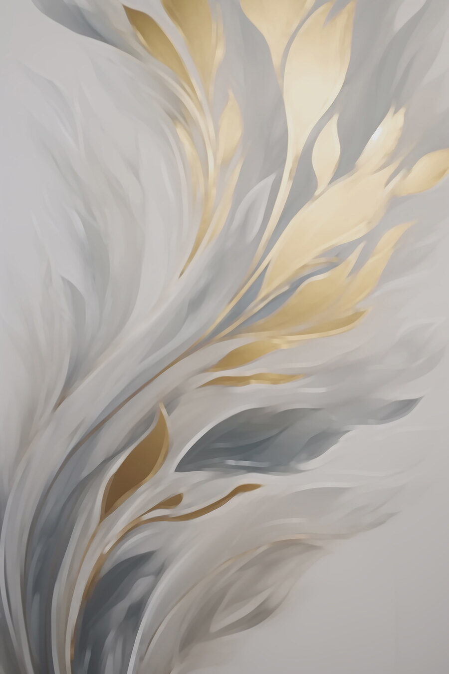 Hojas doradas sobre gris — diseño completo