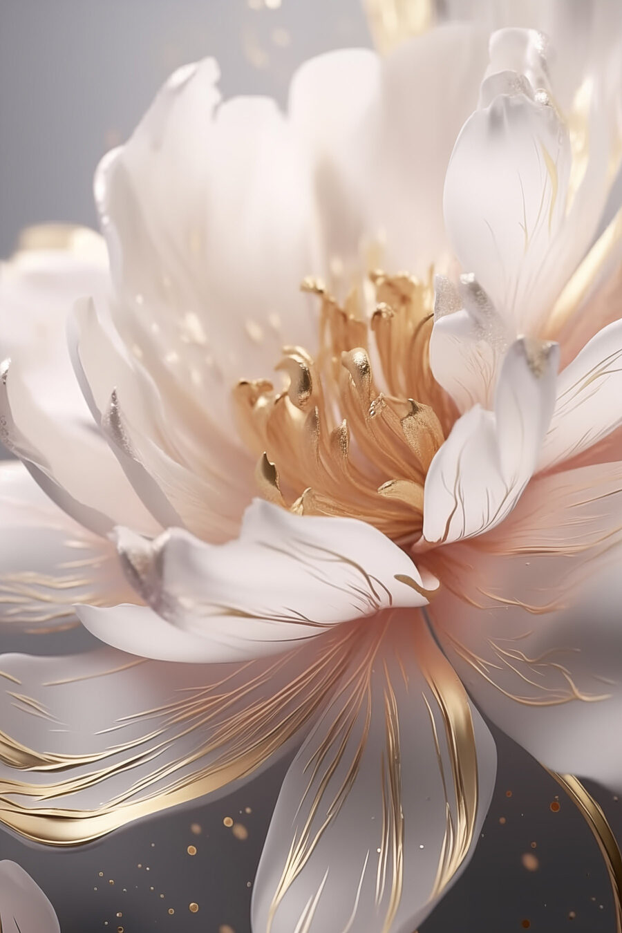 Flor blanca brillante — diseño completo