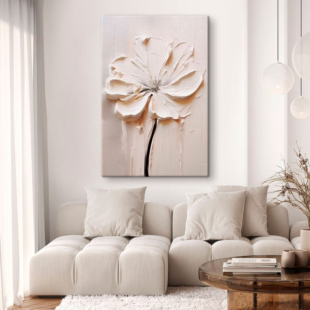 Flor blanca sobre tallo — interior 1