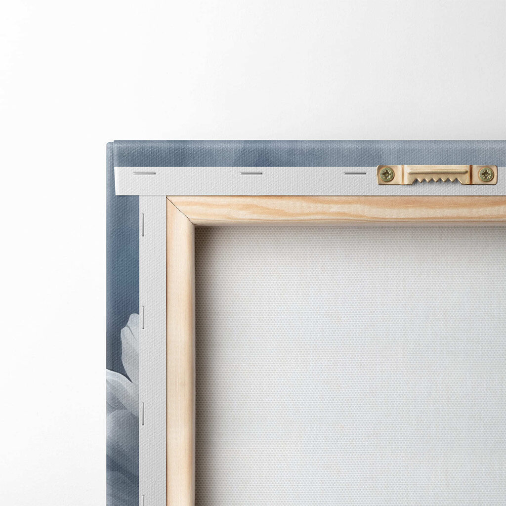 Peonía en acuarela azul — parte trasera