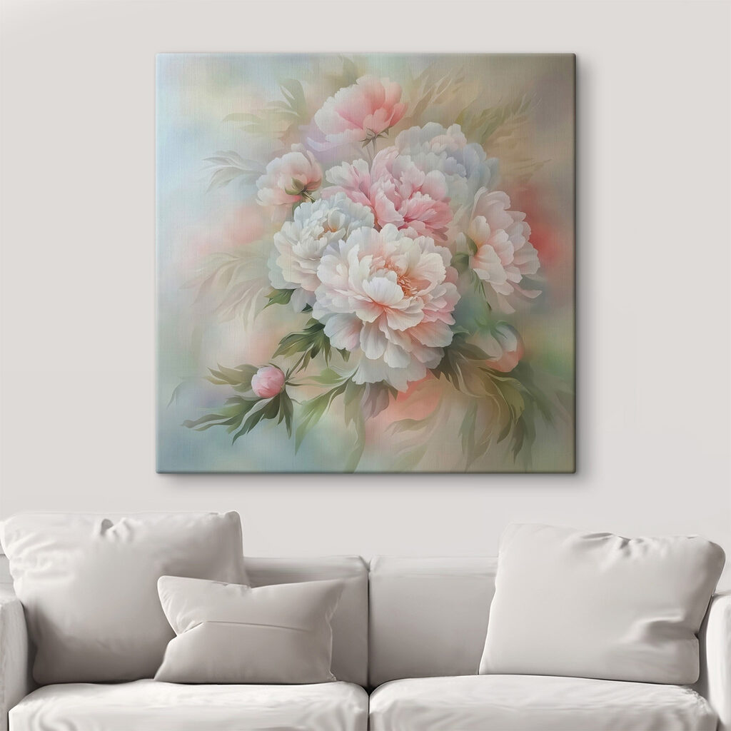 Peonías en tonos pastel — interior 1