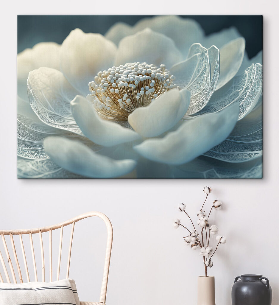 Flor blanca, nervios finos — interior 1