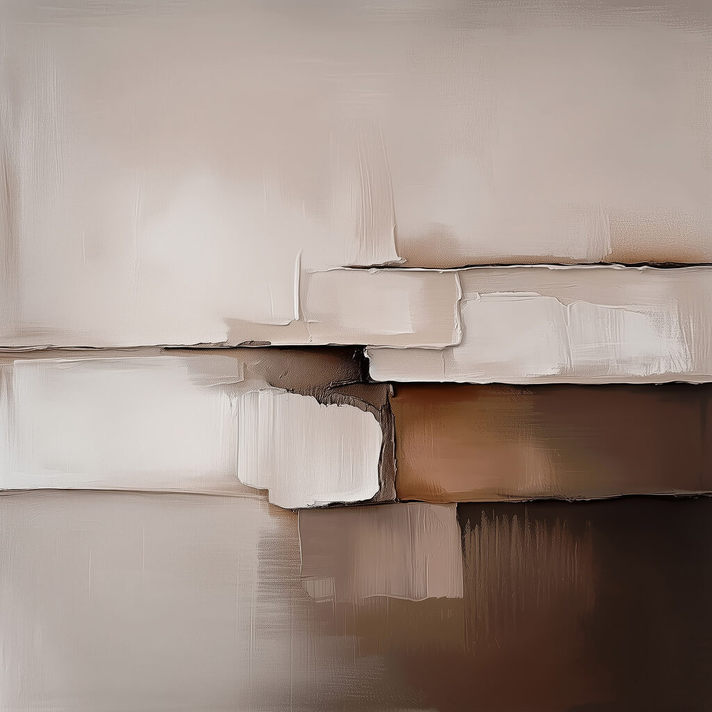 Bloques beige tocan blanco — diseño completo
