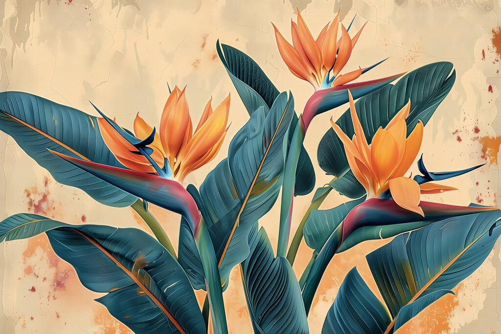 Flores ave del paraíso — diseño completo