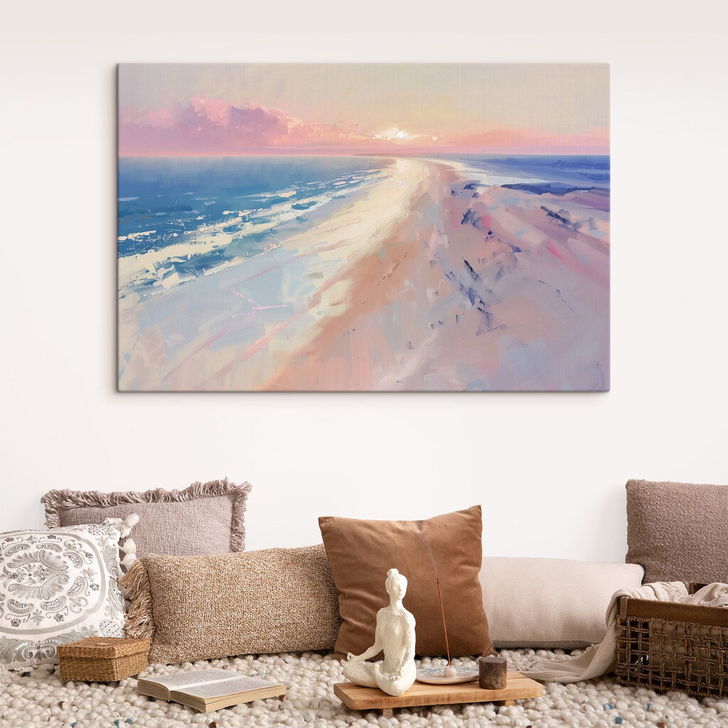 Playa al atardecer pastel — interior 3