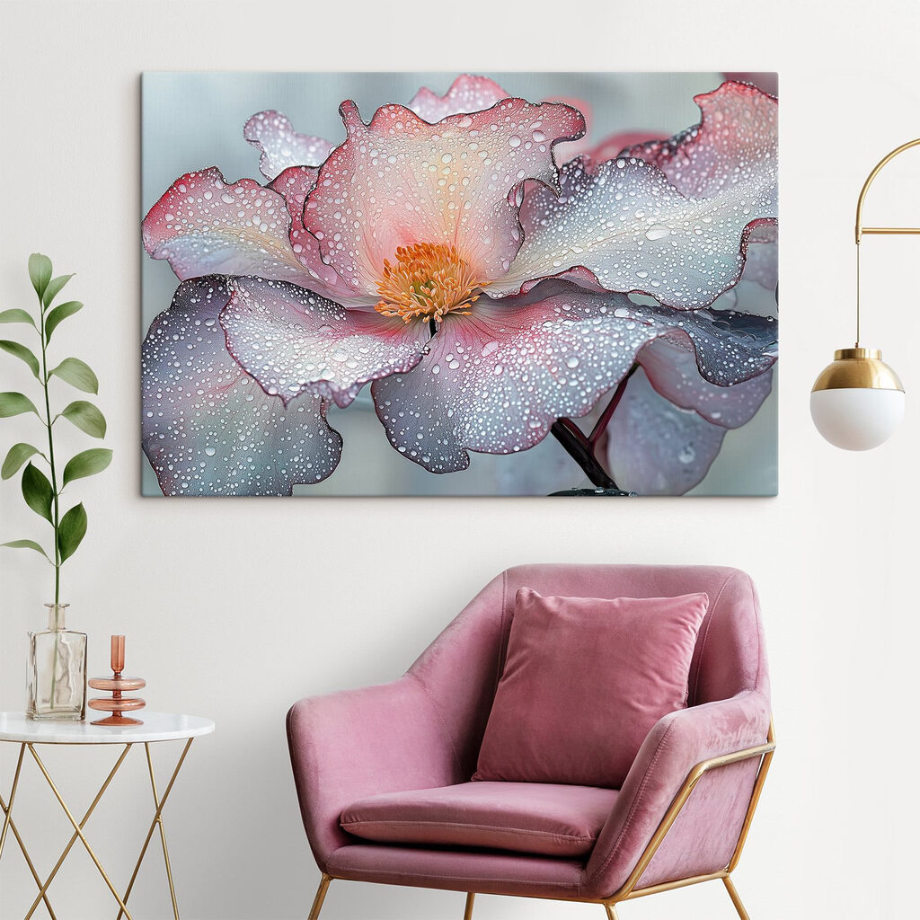 Flor rosa con rocío — interior 1