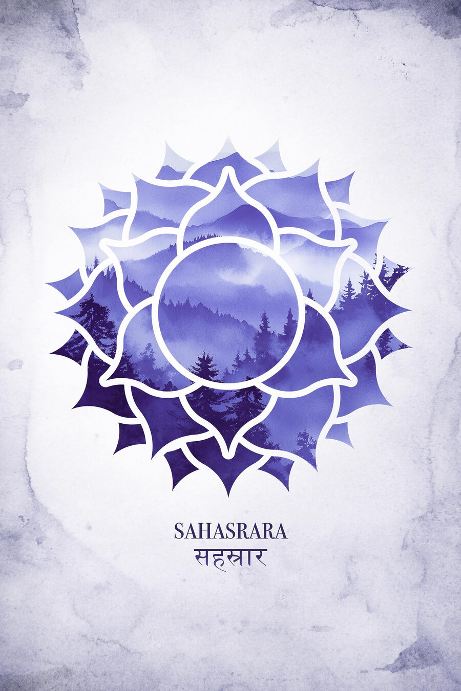 Chakra corona en acuarela — diseño completo
