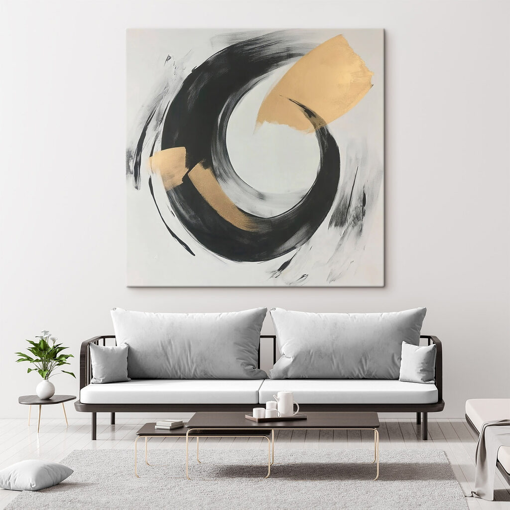 Círculo negro y dorado — interior 1