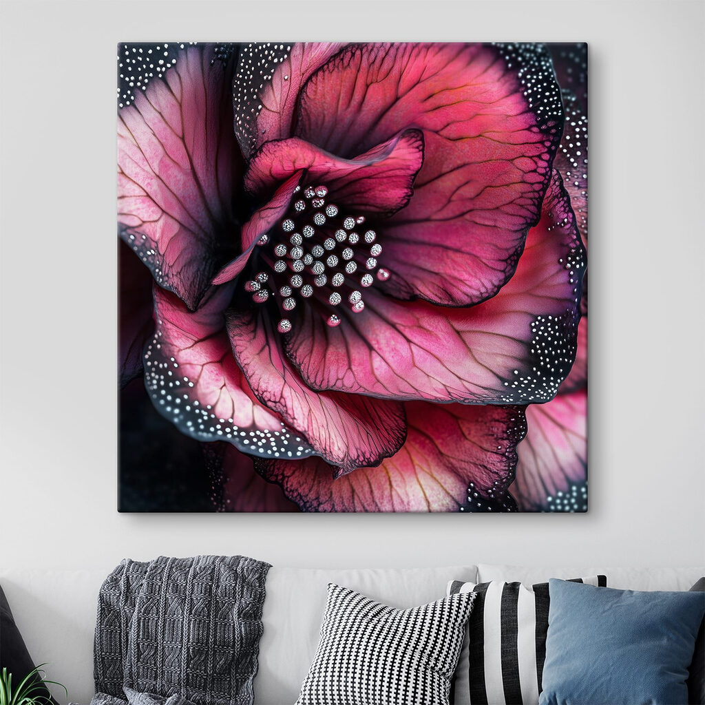 Flor rosa con perlas — interior 2