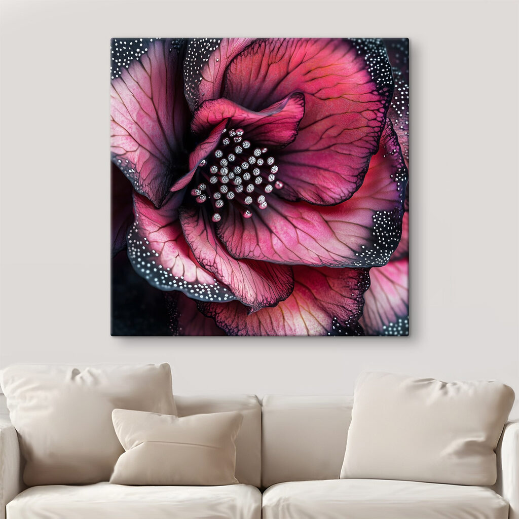 Flor rosa con perlas — interior 1