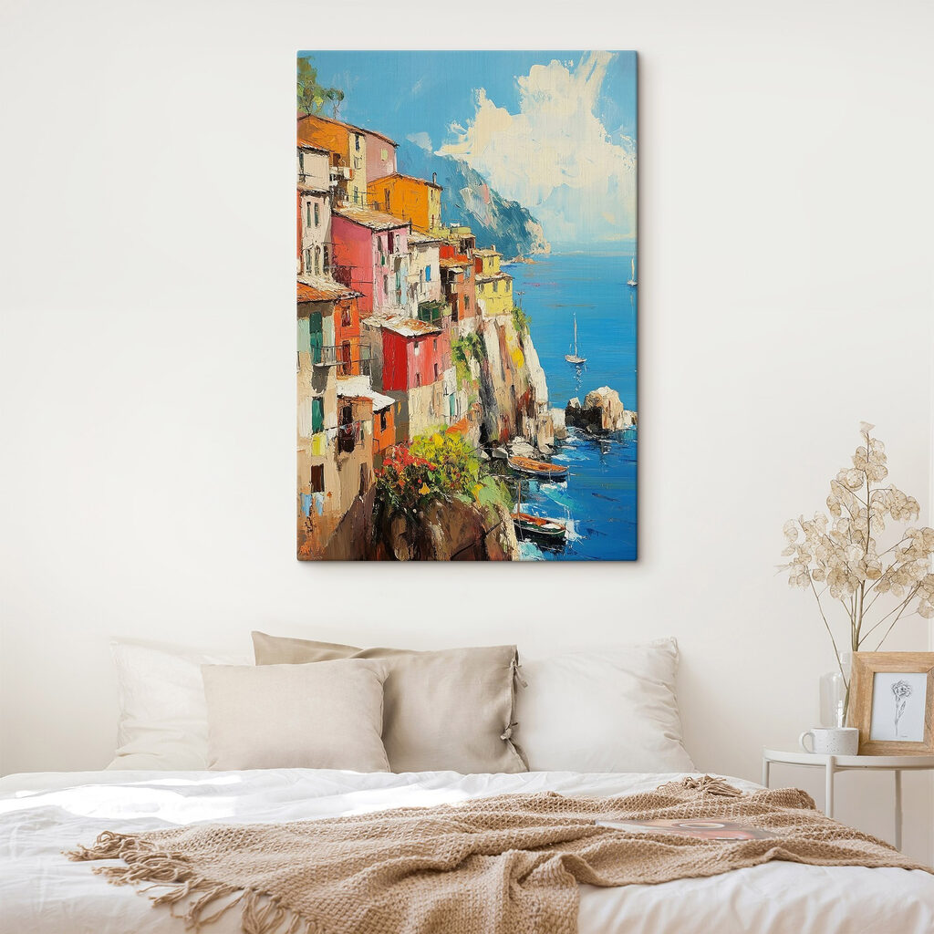 Casas de colores en un interior