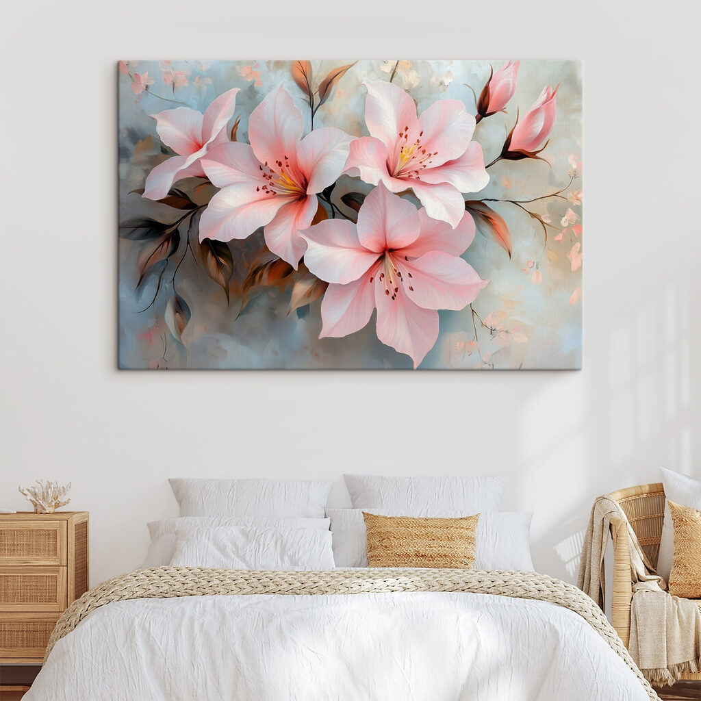 Flores rosas sobre gris — interior 2