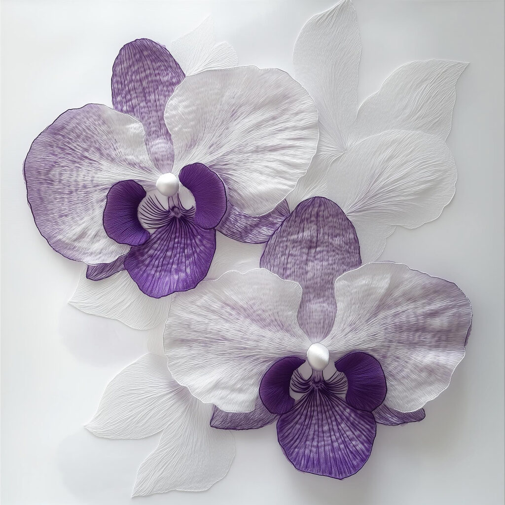 Orquídeas con venas moradas — diseño completo