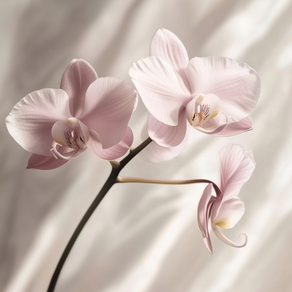 Orquídea rosa y pliegues — diseño completo