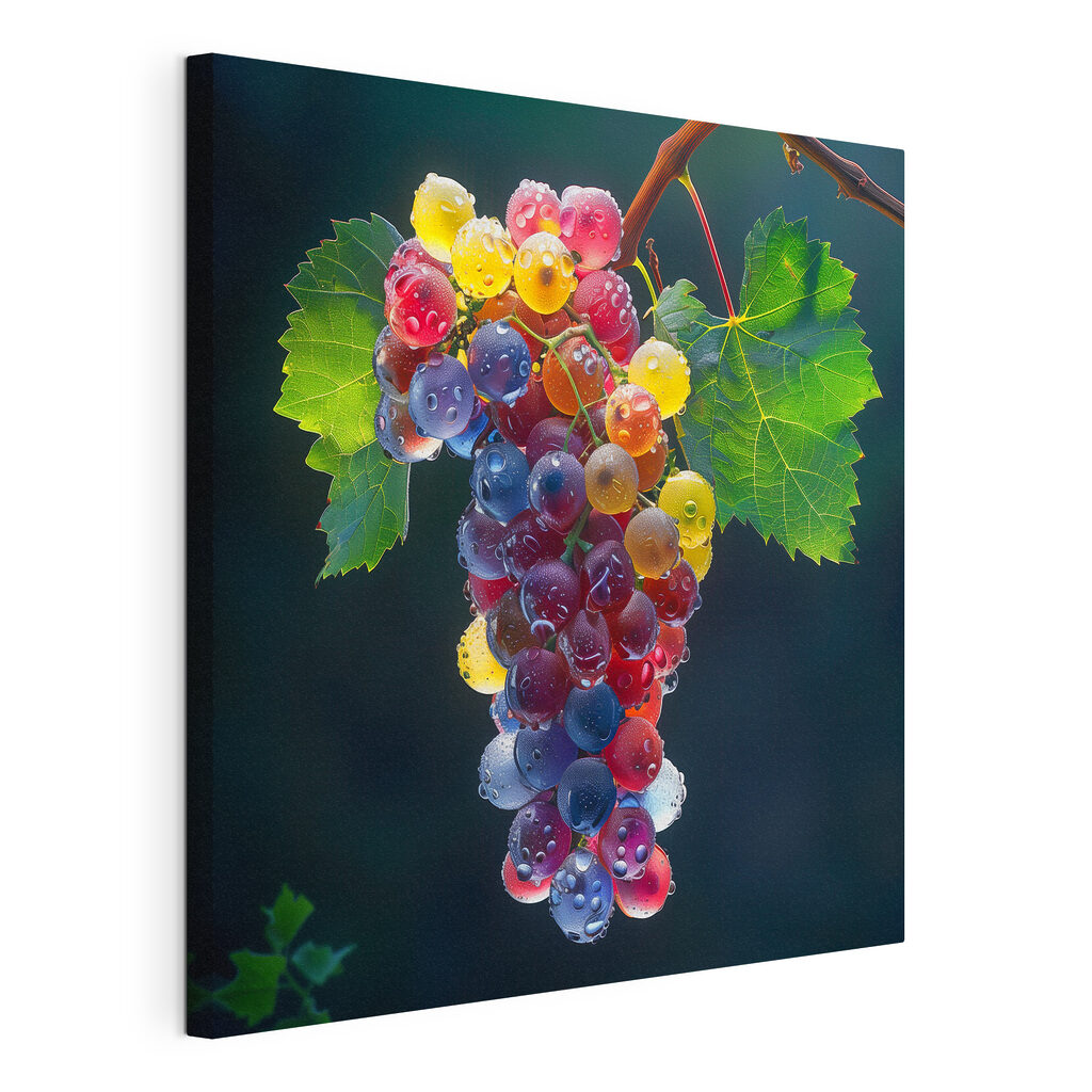 Uvas de luz multicolor, lienzo tensado con el borde envolvente