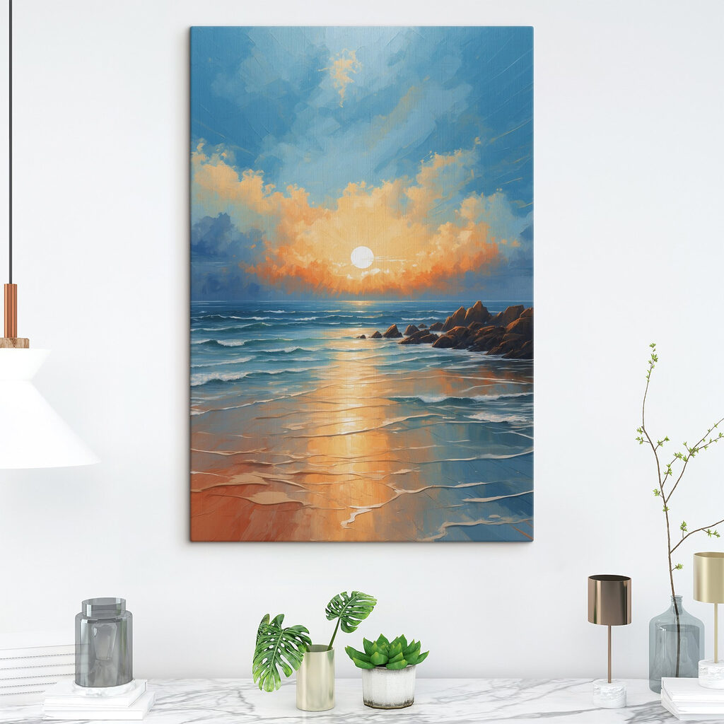 Atardecer sobre playa turquesa — interior 1