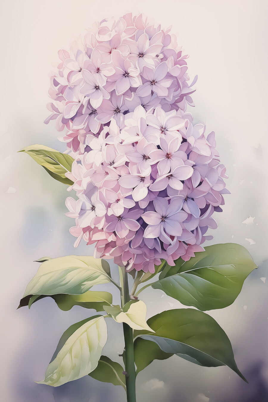 Hortensias lila — diseño completo