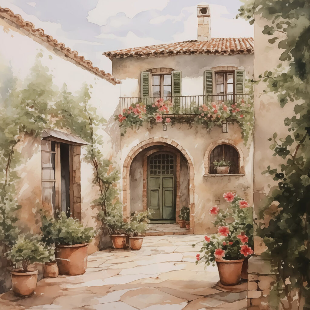 Patio en verde oliva — diseño completo