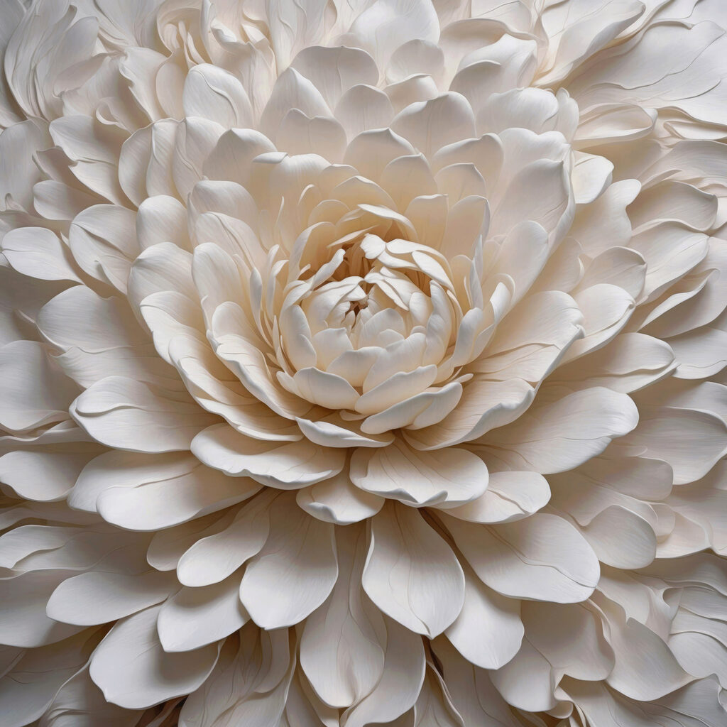 Peonía blanca — diseño completo