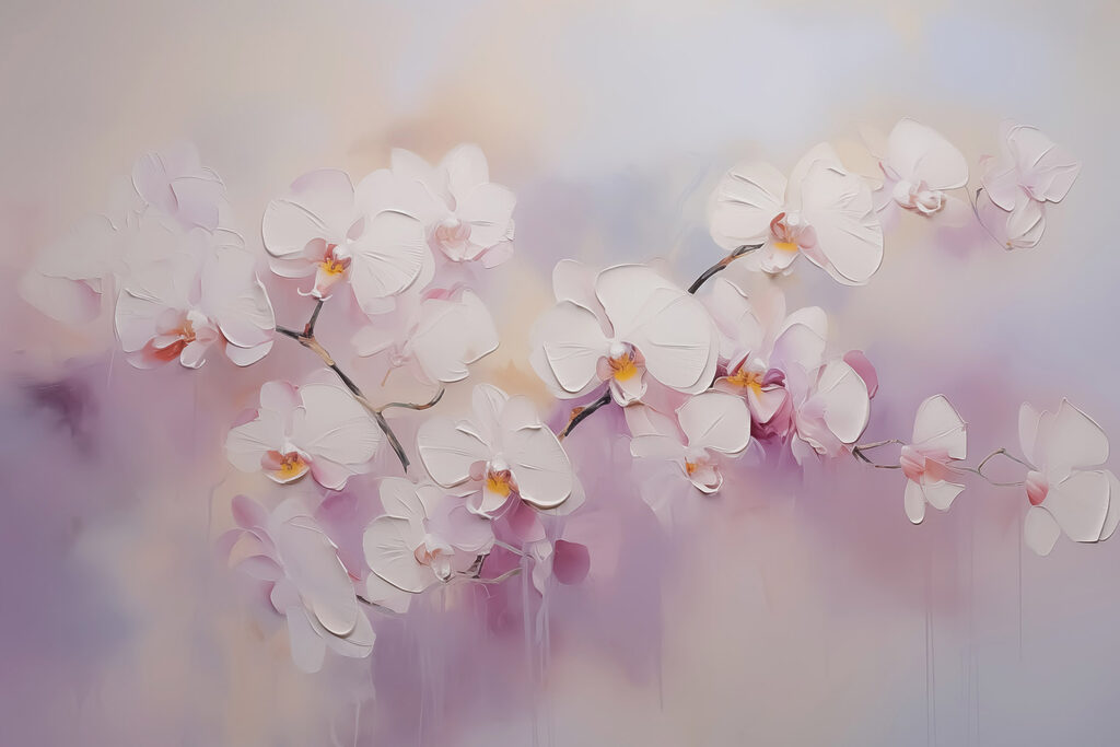 Orquídeas en lila suave — diseño completo