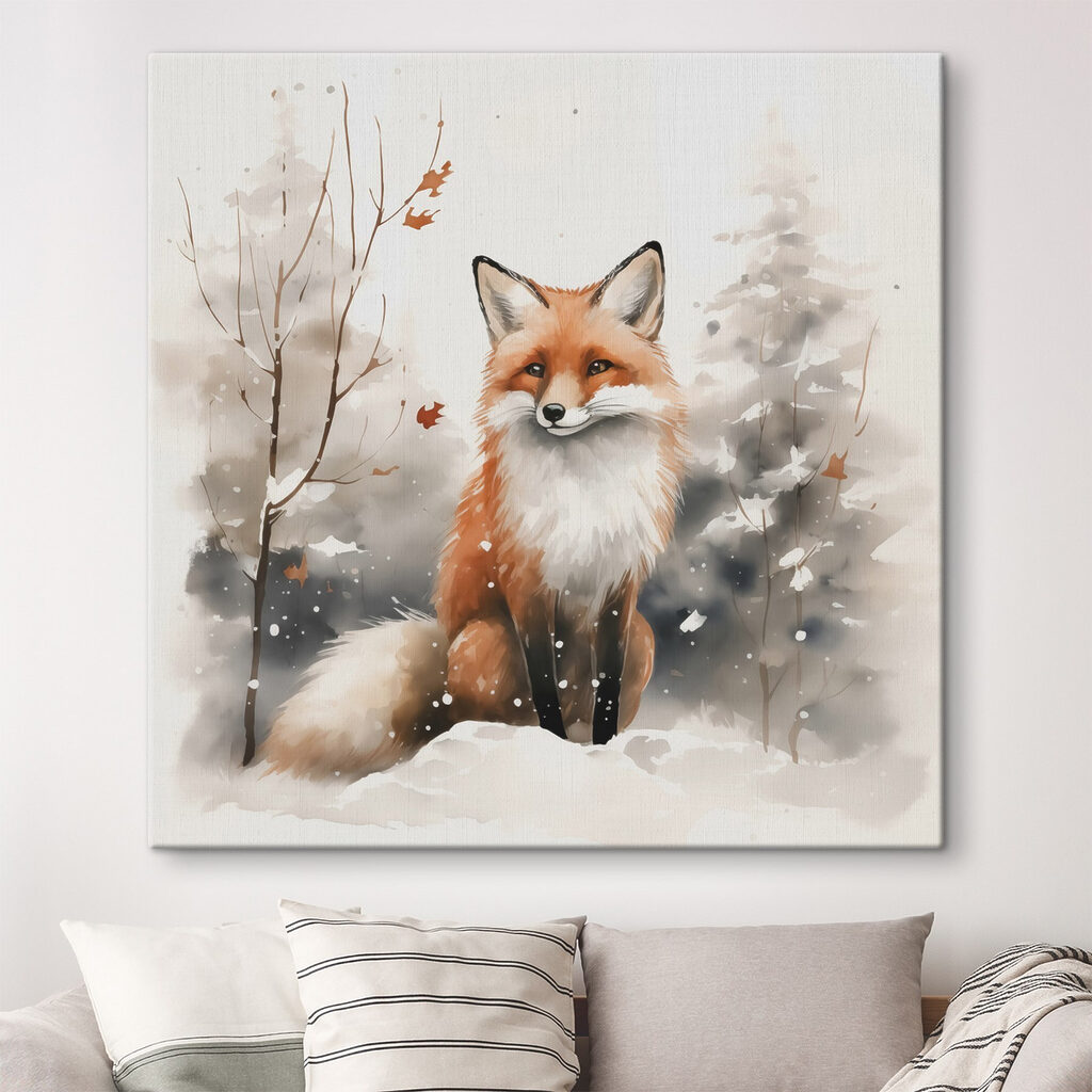 Zorro en invierno en un interior