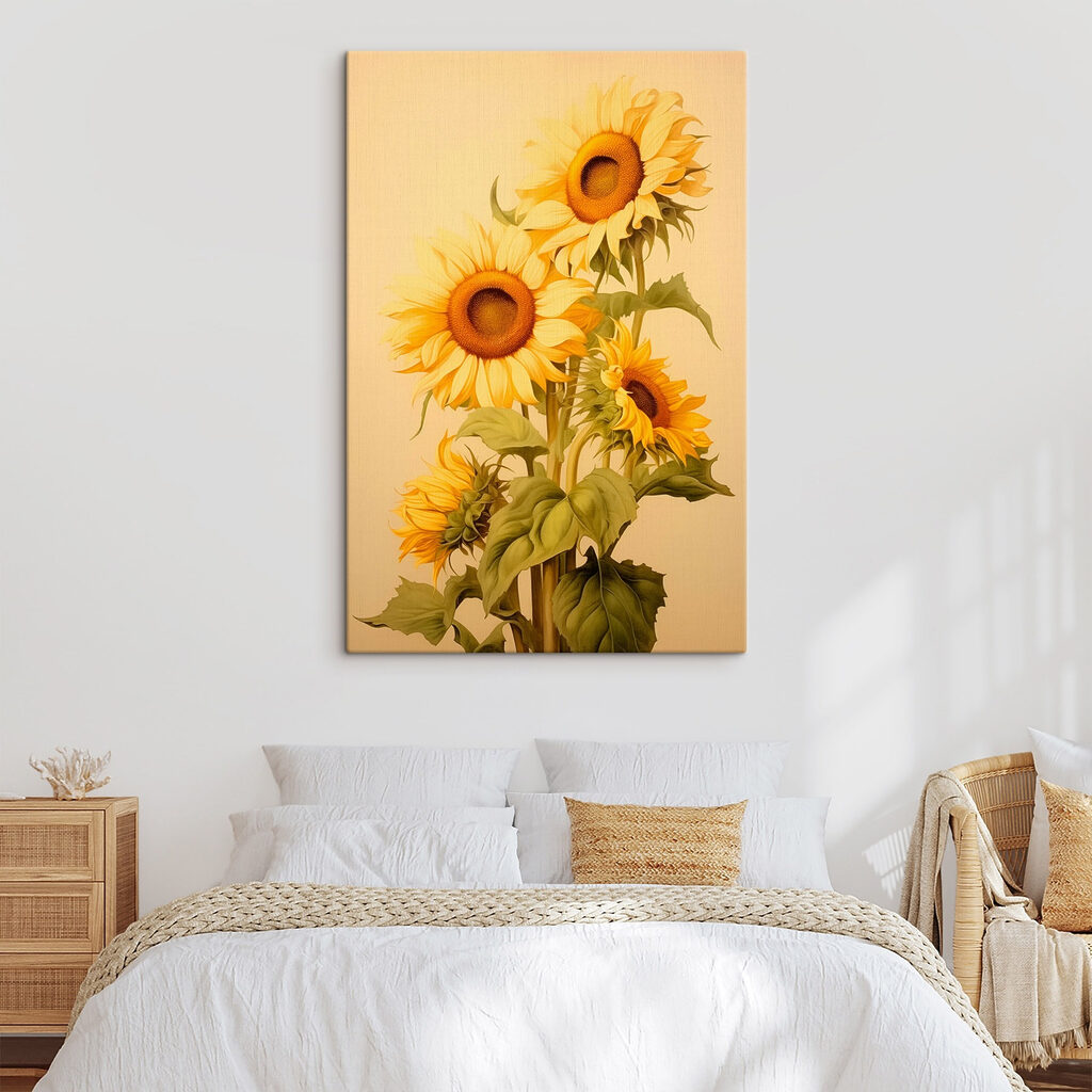 Girasoles sobre beige cálido — interior 2