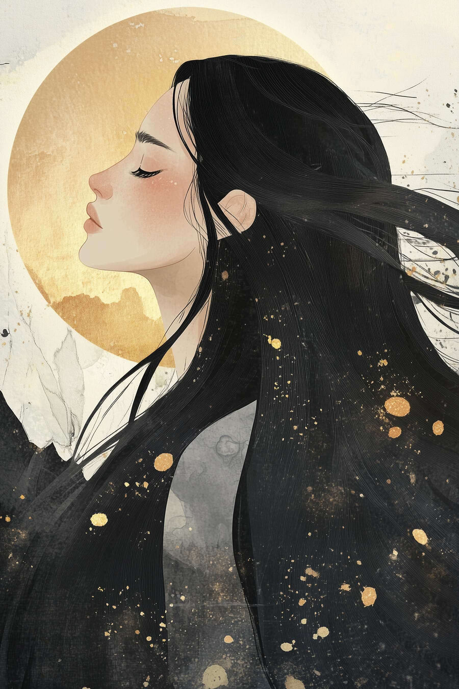 Perfil ante la luna — diseño completo